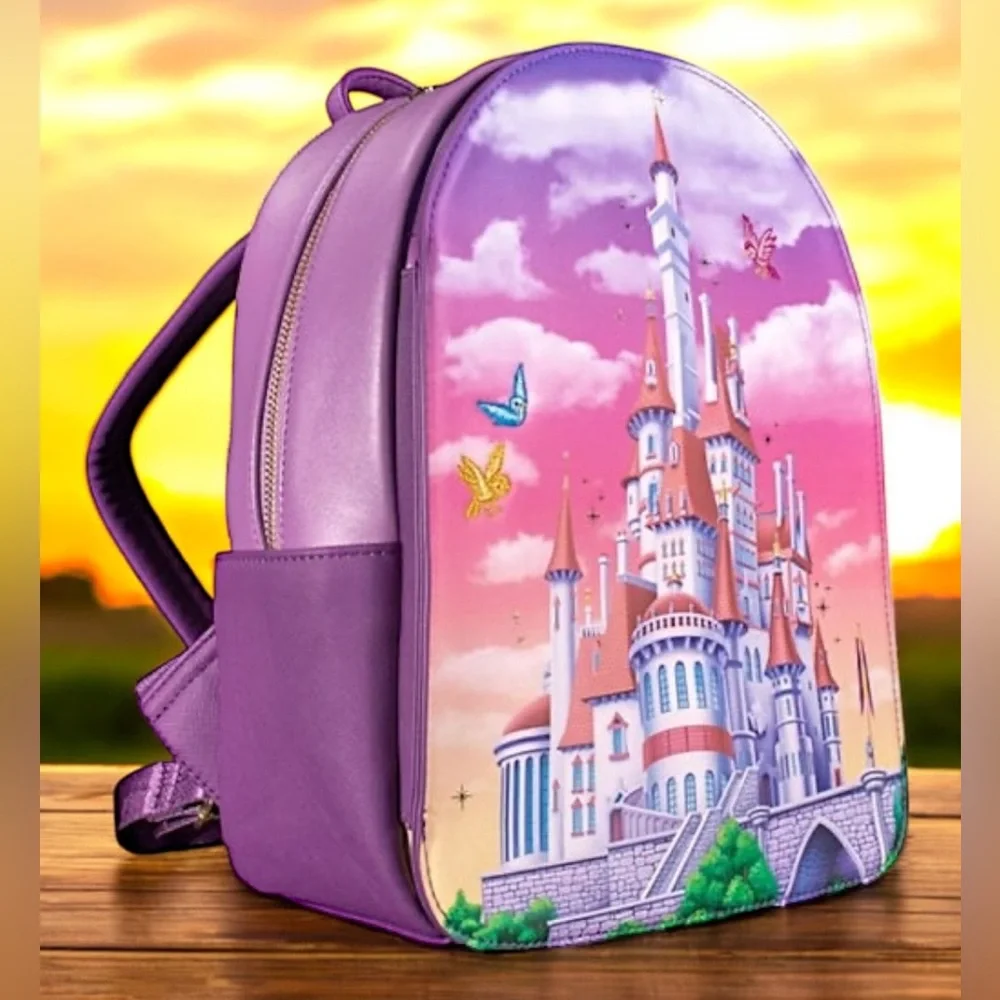 Loungefly Disney Beauty and the Beast Castle Portrait Mini Backpack